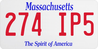 MA license plate 274IP5