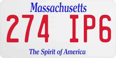 MA license plate 274IP6