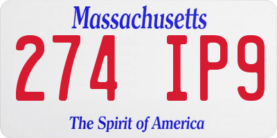 MA license plate 274IP9