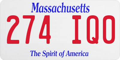 MA license plate 274IQ0