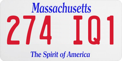 MA license plate 274IQ1