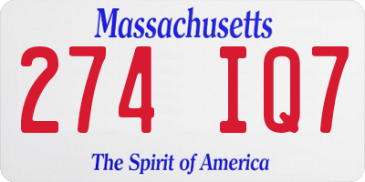 MA license plate 274IQ7