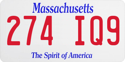 MA license plate 274IQ9