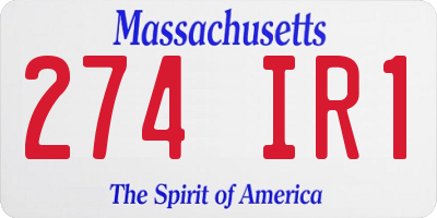 MA license plate 274IR1