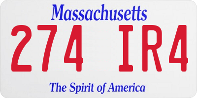 MA license plate 274IR4