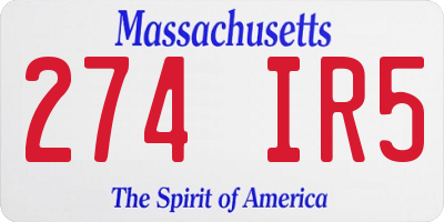 MA license plate 274IR5