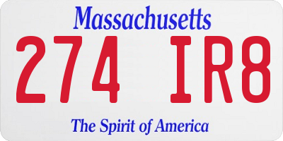 MA license plate 274IR8