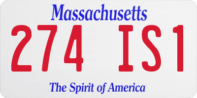 MA license plate 274IS1