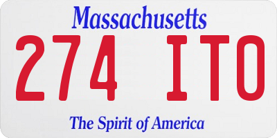 MA license plate 274IT0