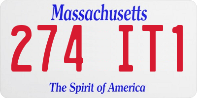 MA license plate 274IT1