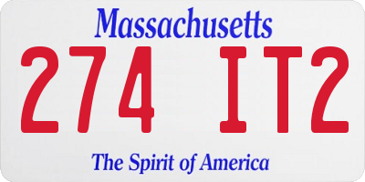 MA license plate 274IT2