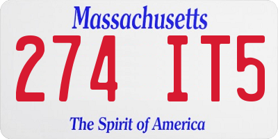MA license plate 274IT5