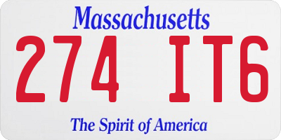 MA license plate 274IT6
