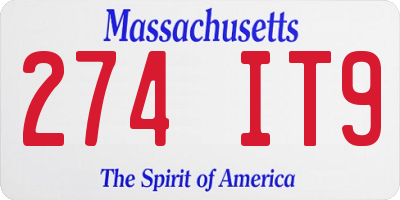 MA license plate 274IT9