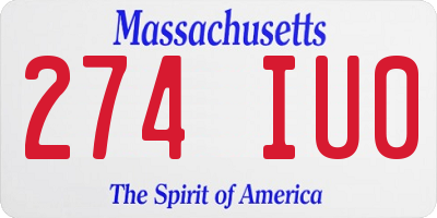 MA license plate 274IU0