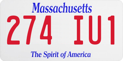 MA license plate 274IU1