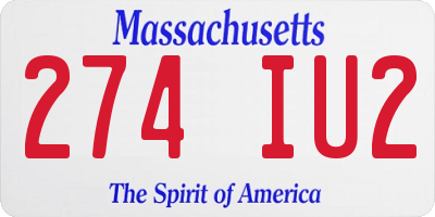 MA license plate 274IU2