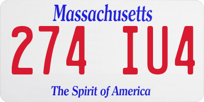 MA license plate 274IU4