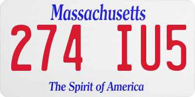 MA license plate 274IU5