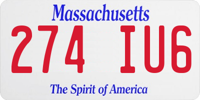 MA license plate 274IU6