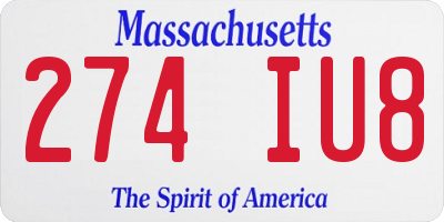MA license plate 274IU8
