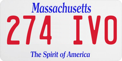 MA license plate 274IV0
