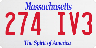 MA license plate 274IV3