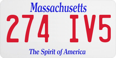MA license plate 274IV5