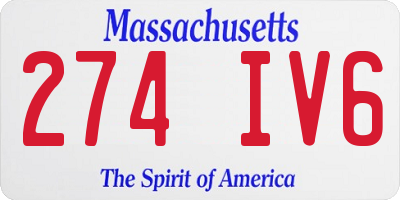 MA license plate 274IV6