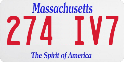MA license plate 274IV7
