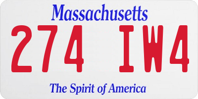 MA license plate 274IW4