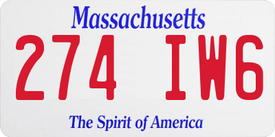 MA license plate 274IW6