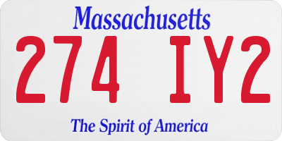 MA license plate 274IY2