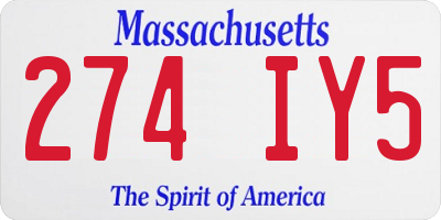 MA license plate 274IY5