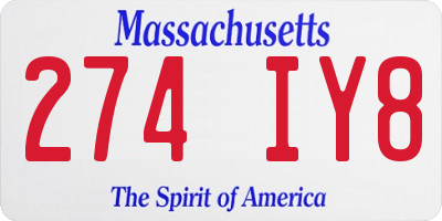 MA license plate 274IY8