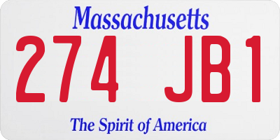 MA license plate 274JB1