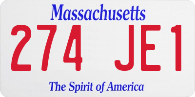 MA license plate 274JE1