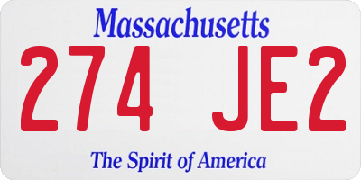 MA license plate 274JE2