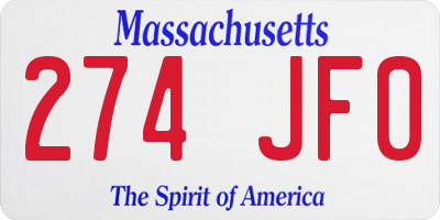 MA license plate 274JF0