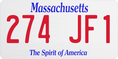 MA license plate 274JF1