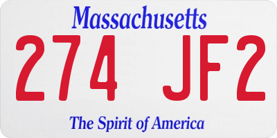 MA license plate 274JF2