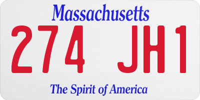 MA license plate 274JH1