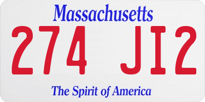 MA license plate 274JI2