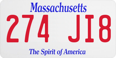 MA license plate 274JI8