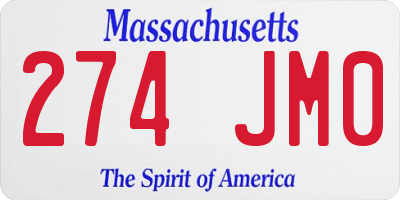 MA license plate 274JM0