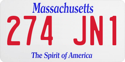 MA license plate 274JN1