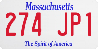 MA license plate 274JP1