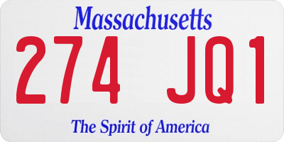 MA license plate 274JQ1
