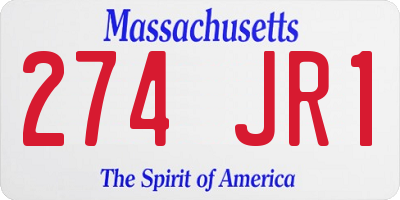 MA license plate 274JR1