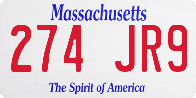 MA license plate 274JR9
